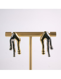 Kolczyki STAL CHIRURGICZNA  "CIEKNĄCE" LAWA  KROPLE...