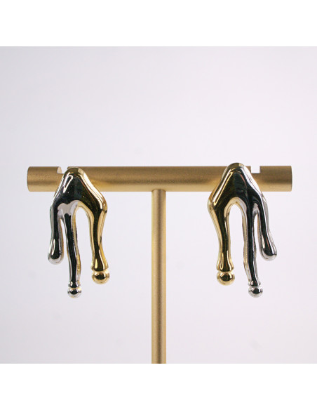 Kolczyki STAL CHIRURGICZNA  "CIEKNĄCE" LAWA  KROPLE LOLITA AKCESORIA