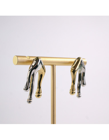 Kolczyki STAL CHIRURGICZNA  "CIEKNĄCE" LAWA...