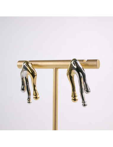 Kolczyki STAL CHIRURGICZNA  "CIEKNĄCE" LAWA...