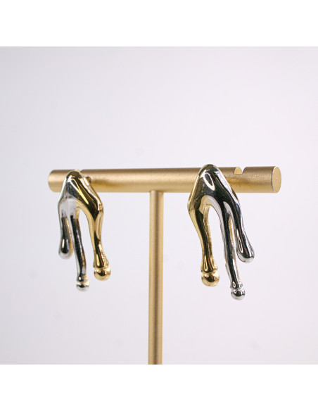 Kolczyki STAL CHIRURGICZNA  "CIEKNĄCE" LAWA  KROPLE LOLITA AKCESORIA