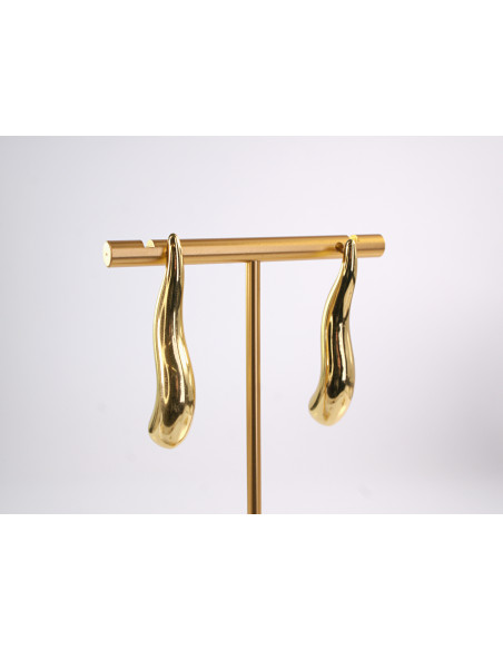 Kolczyki STAL CHIRURGICZNA  "CIEKNĄCE" LAWA  długie KROPLE LOLITA AKCESORIA