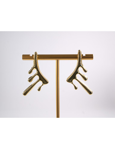 Kolczyki STAL CHIRURGICZNA  "CIEKNĄCE" LAWA...