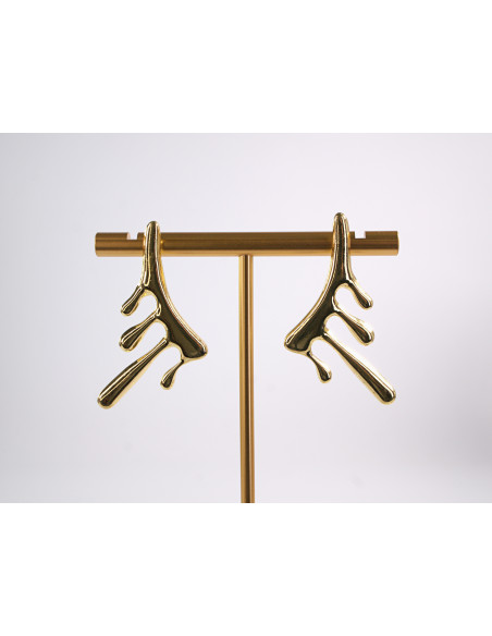 Kolczyki STAL CHIRURGICZNA  "CIEKNĄCE" LAWA  KROPLE LOLITA AKCESORIA