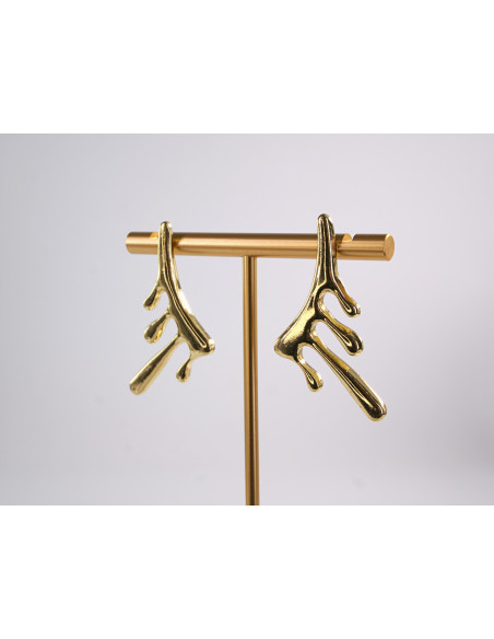 Kolczyki STAL CHIRURGICZNA  "CIEKNĄCE" LAWA  KROPLE LOLITA AKCESORIA