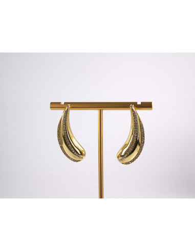 Kolczyki STAL CHIRURGICZNA  "CIEKNĄCE" LAWA...