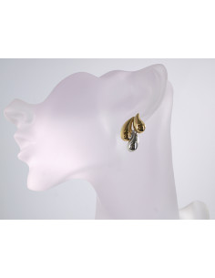 Kolczyki STAL CHIRURGICZNA CIEKNĄCE srebrno - złote...