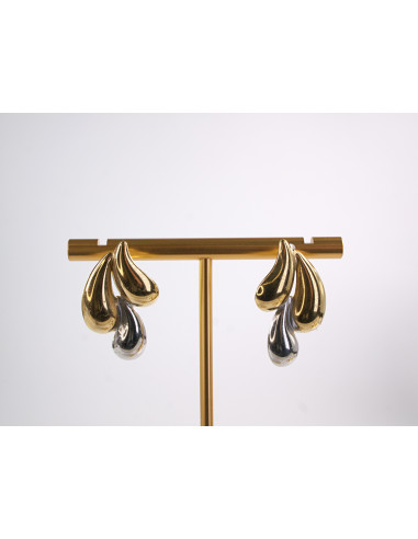 Kolczyki STAL CHIRURGICZNA CIEKNĄCE srebrno -...