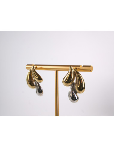 Kolczyki STAL CHIRURGICZNA CIEKNĄCE srebrno -...