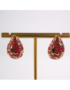 Kolczyki CZERWONE ŁEZKI KROPLE  STAL CHIRURGICZNA  LOLITA...