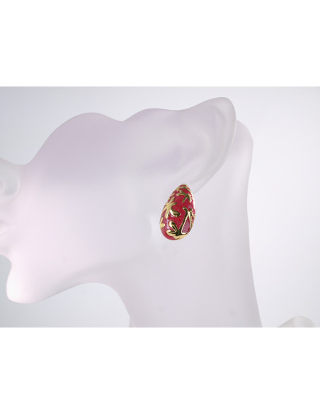 Kolczyki CZERWONE ŁEZKI KROPLE  STAL CHIRURGICZNA  LOLITA AKCESORIA