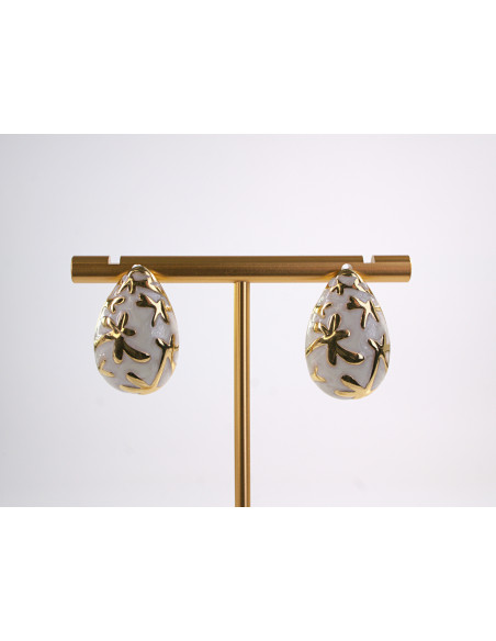 Kolczyki BIAŁE  ŁEZKI KROPLE  STAL CHIRURGICZNA  LOLITA AKCESORIA