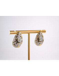 Kolczyki BIAŁE  ŁEZKI KROPLE  STAL CHIRURGICZNA  LOLITA... 2