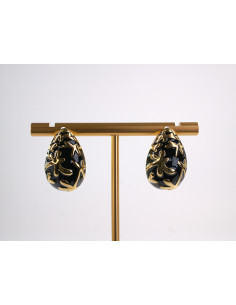 Kolczyki CZARNE ŁEZKI KROPLE  STAL CHIRURGICZNA  LOLITA...