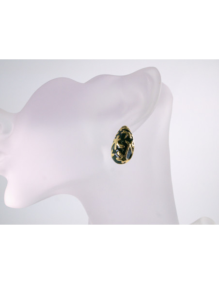 Kolczyki CZARNE ŁEZKI KROPLE  STAL CHIRURGICZNA  LOLITA AKCESORIA