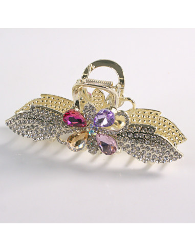 Klamra do Włosów METALOWA z CYRKONIAMI KOKARDKA...