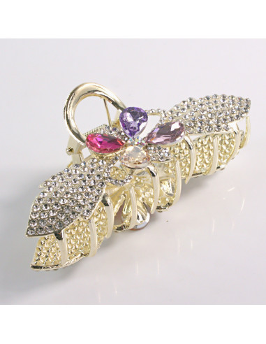 Klamra do Włosów METALOWA z CYRKONIAMI KOKARDKA...