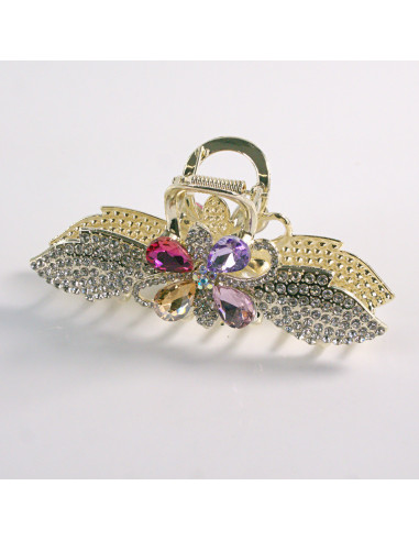 Klamra do Włosów METALOWA z CYRKONIAMI KOKARDKA...