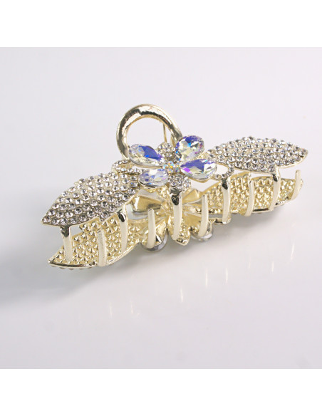 Klamra do Włosów METALOWA z CYRKONIAMI KOKARDA Lolita Akcesoria ZŁOTY