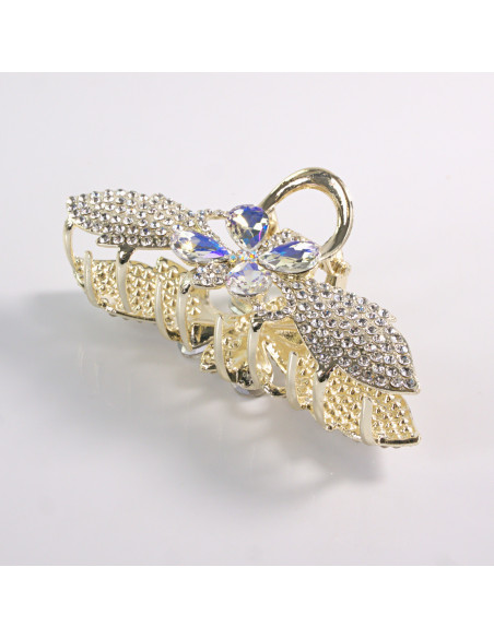 Klamra do Włosów METALOWA z CYRKONIAMI KOKARDA Lolita Akcesoria ZŁOTY