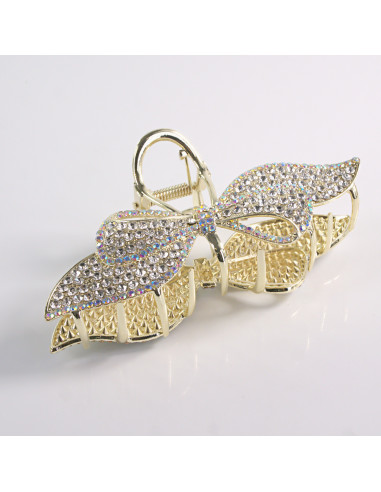 Klamra do Włosów METALOWA z CYRKONIAMI KOKARDA...