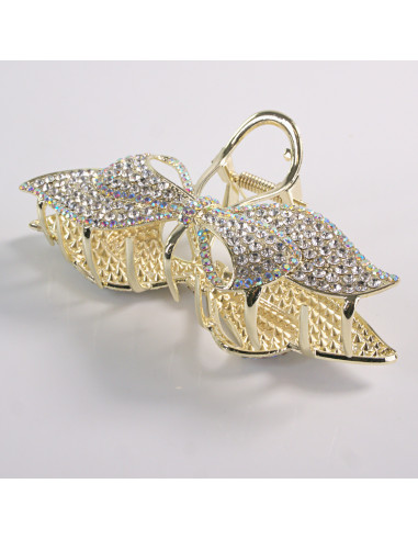 Klamra do Włosów METALOWA z CYRKONIAMI KOKARDA...