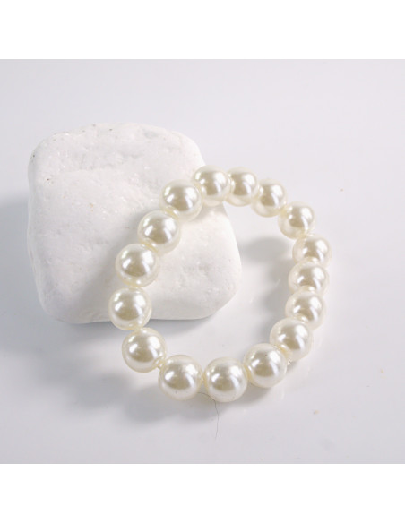 BRANSOLETKA PERŁY PEREŁKI ECRU LOLITA AKCESORIA PERŁA 1,2 cm