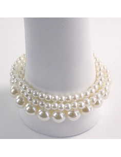 BRANSOLETKA POTRÓJNE PERŁY PEREŁKI ECRU LOLITA AKCESORIA... 2