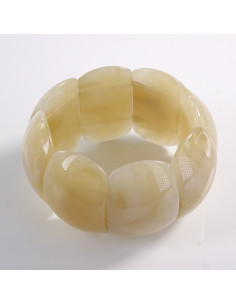 BRANSOLETKA NA GUMCE AKRYL  BEŻOWY LOLITA AKCESORIA