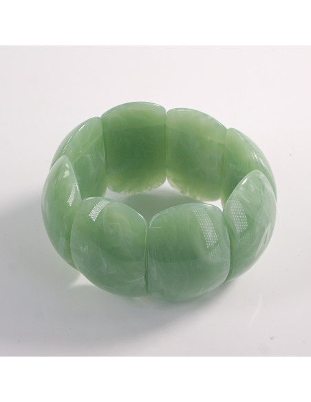 SELEDYNOWA BRANSOLETKA NA GUMCE AKRYL  SELEDYNOWY LOLITA AKCESORIA