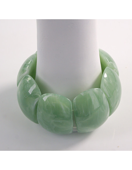 SELEDYNOWA BRANSOLETKA NA GUMCE AKRYL  SELEDYNOWY LOLITA AKCESORIA