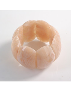 BRANSOLETKA NA GUMCE AKRYL RÓŻOWY ŁOSOSIOWY LOLITA AKCESORIA