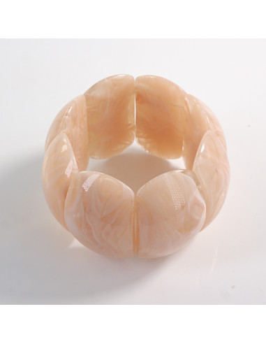 BRANSOLETKA NA GUMCE AKRYL RÓŻOWY ŁOSOSIOWY...