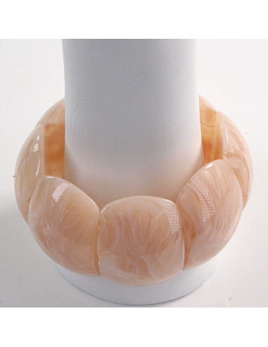 BRANSOLETKA NA GUMCE AKRYL RÓŻOWY ŁOSOSIOWY...