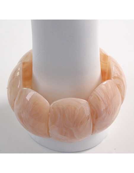 BRANSOLETKA NA GUMCE AKRYL RÓŻOWY ŁOSOSIOWY LOLITA AKCESORIA