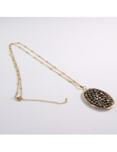 NASZYJNIK DŁUGI WISIOR MEDALION BRĄZ Lolita Akcesoria