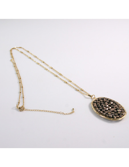 NASZYJNIK DŁUGI WISIOR MEDALION BRĄZ Lolita Akcesoria