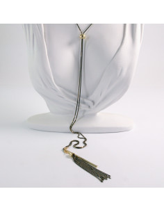 NASZYJNIK DŁUGI WISIOR CHWOST CZARNO - ZŁOTY KRAWATKA... 2