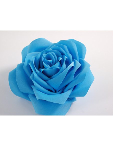 KWIAT Z MATERIAŁU BROSZKA PRZYPINKA LOLITA AKCESORIA RÓŻA 12 cm NIEBIESKI