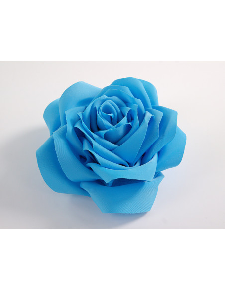 KWIAT Z MATERIAŁU BROSZKA PRZYPINKA LOLITA AKCESORIA RÓŻA 12 cm NIEBIESKI