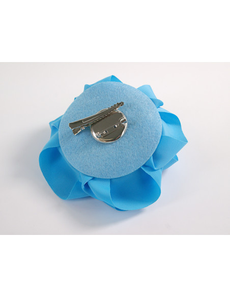KWIAT Z MATERIAŁU BROSZKA PRZYPINKA LOLITA AKCESORIA RÓŻA 12 cm NIEBIESKI