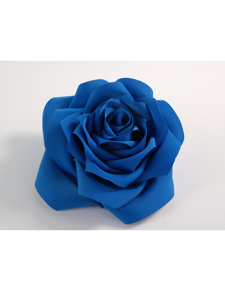 KWIAT Z MATERIAŁU BROSZKA PRZYPINKA LOLITA AKCESORIA RÓŻA 12 cm NIEBIESKI