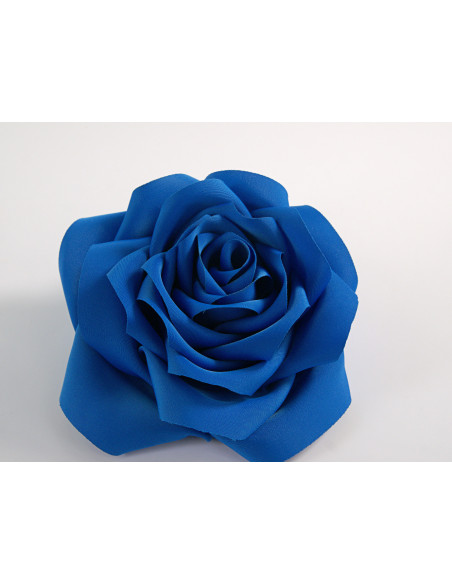 KWIAT Z MATERIAŁU BROSZKA PRZYPINKA LOLITA AKCESORIA RÓŻA 12 cm NIEBIESKI