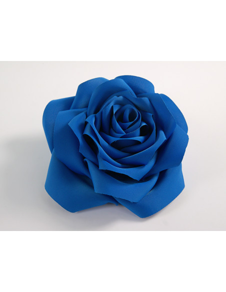 KWIAT Z MATERIAŁU BROSZKA PRZYPINKA LOLITA AKCESORIA RÓŻA 12 cm NIEBIESKI