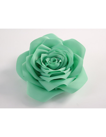 KWIAT Z MATERIAŁU BROSZKA PRZYPINKA LOLITA AKCESORIA RÓŻA 12 cm MIETOWY