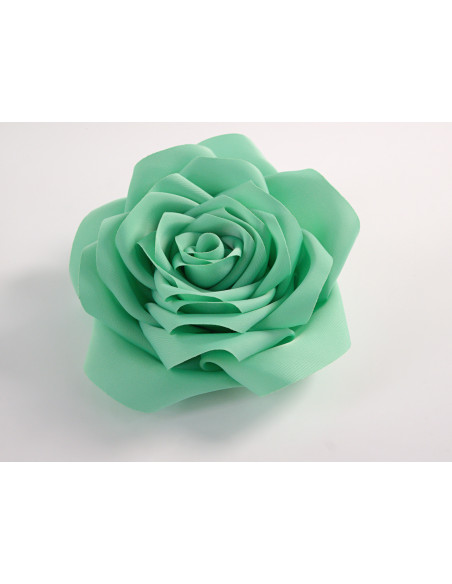 KWIAT Z MATERIAŁU BROSZKA PRZYPINKA LOLITA AKCESORIA RÓŻA 12 cm MIETOWY