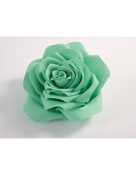 KWIAT Z MATERIAŁU BROSZKA PRZYPINKA LOLITA AKCESORIA RÓŻA 12 cm MIETOWY