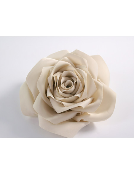 KWIAT Z MATERIAŁU BROSZKA PRZYPINKA LOLITA AKCESORIA RÓŻA 12 cm jasny beż