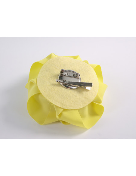 KWIAT Z MATERIAŁU BROSZKA PRZYPINKA LOLITA AKCESORIA RÓŻA 12 cm jasny beż