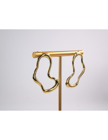 Kolczyki ZŁOTE NIEREGULARNE STAL CHIRURGICZNA...